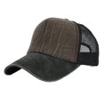 thumbnail image 1 of Women Baseball Hat Hollow Mesh Breathable Adjustable Contrast Color Lightweight Sun Protection Anti-UV Decorative Lady Outdoor Travel Hat, 1 of 7
