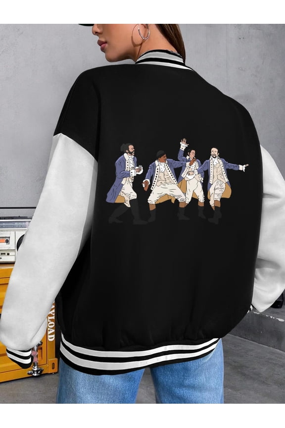 Women Baseball Jacket Hamilfam Hamilton Plus Size Hoodie Aaronburr Alexander Hamilton Laurens Mulligan For Women Bomber