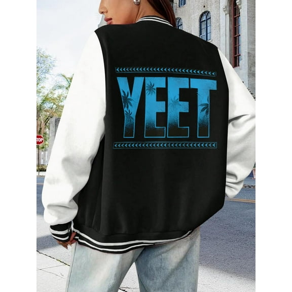 Women Baseball Jacket Jey Uso YEET Big Size Women Hoodie Pro Wrestling Roman Reigns WWE YEET Bomber Hoodie for Ladies