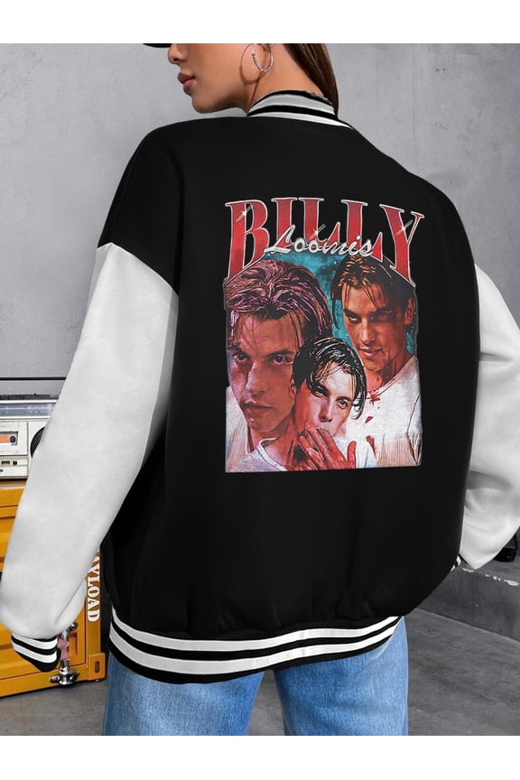 Women Baseball Jacket Vintage Halloween Twomen Hoodies Retro Billy Loomis Women Hoodie Scream Tee Big Size Women Hoodie Billy Loomis Bootleg Fan Funny Ghost Face Movie Varsity Jacket For Women