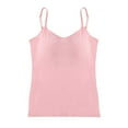 thumbnail image 1 of Women Basic Camisole Adjustable Camisole Spaghetti Strap Tank Top,with Built in Shelf Bra,Pink,M, 1 of 1