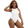 thumbnail image 1 of Women Basic Sleeveless Crewneck Bodysuits Slim Fit Stretch Tank Tops Jumpsuit, 1 of 9