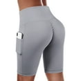 thumbnail image 1 of Women Basic Slip Bike Shorts Compression Workout Leggings Yoga Shorts Pants Gray S, 1 of 6