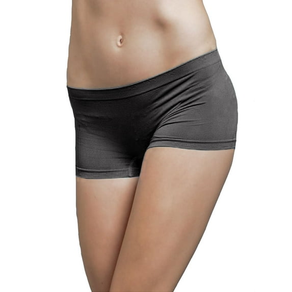 Women Basic Solid Color Seamless Dance Exercise Mini Panties Boy Shorts Brief Spankies