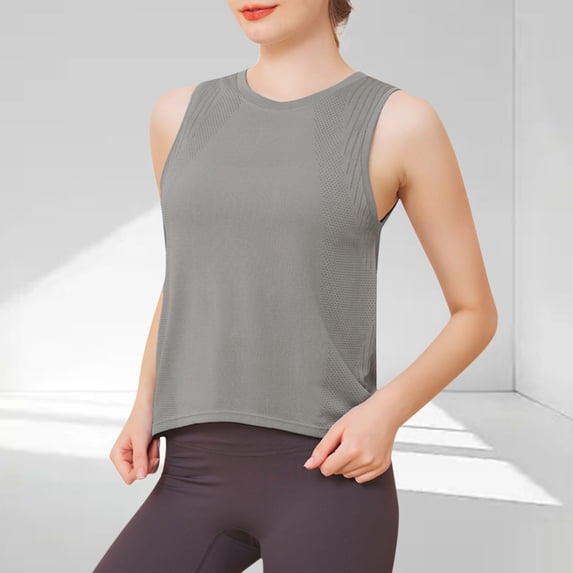 Women Basic Tank Tops Crewneck Sleeveless Loose Pullover Wide Strap Workout Lightweight Gym Running Camisole Trendy Breathable Fashionable Stretchy Yoga Tops