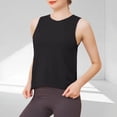 thumbnail image 1 of Women Basic Tank Tops Crewneck Sleeveless Loose Pullover Wide Strap Workout Lightweight Gym Running Camisole Trendy Breathable Fashionable Stretchy Yoga Tops, 1 of 3