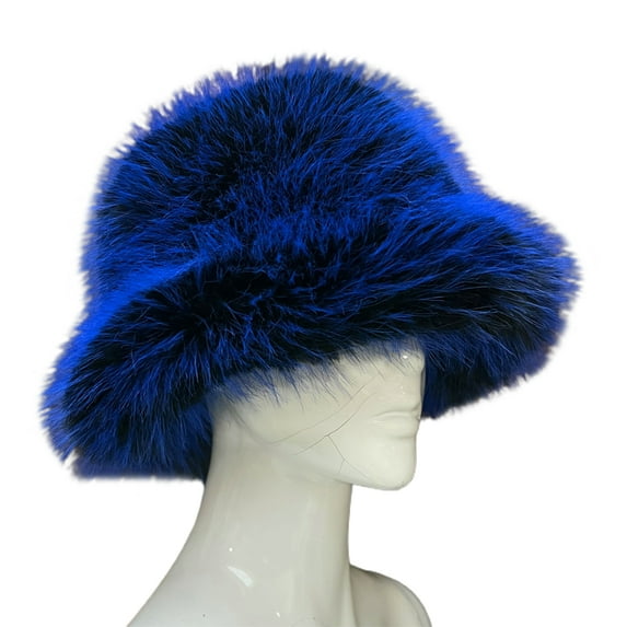 Women Basin Hat Faux Fur Rich Colors Soft Thickened Fluffy Keep Warm Decorative Creative Design Bucket Hat Clothes Accessory