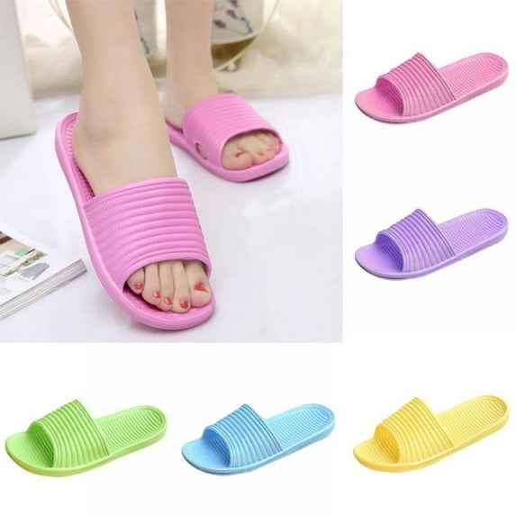 Women Bath Slippers Soft Shower Home Pool Sandals Shoes Non-slip Slippers w/3 color Size 6-9