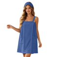 thumbnail image 1 of Women Bath Wrap Towel for Womens Shower with Pocket Adjustable Spa Robe Blue M(M), 1 of 8
