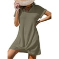 thumbnail image 1 of Women Bathing Suit Cover Up Short Sleeve Twist Hem Swimsuit Coverup for Summer Vacation, 1 of 13