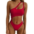 thumbnail image 1 of Women Bathing Suits One Piece Bathing Suit for Women Women One Shoulder Cutout High Waisted Bikini Set Crisscross 2 Piece Swimsuit Bathing Suit, 1 of 7