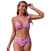 Women Bathing Suits Womens Bikini Floral Print Tankini Swimsuit Bikini Separates Two Piece Bathing With