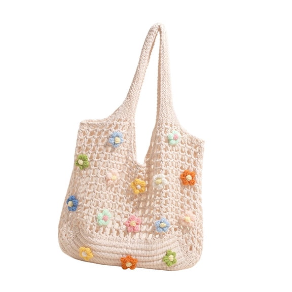 Women Beach Bag Fashion Armpit Bag Large Capacity Handbag Knitted Shoulder Bag Shopping Bag Trendy Underarm Bag