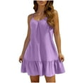 thumbnail image 1 of Women Beach Cover Up Dresses Spaghetti Strap Short Dresses Summer Coverups Casual Flowy Ruffle Hem Sundresses, 1 of 7