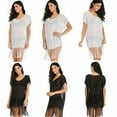 thumbnail image 1 of Women Beach Hot Bikini Sling Skirt Fringe Dress Swimwear Black And White, 1 of 5