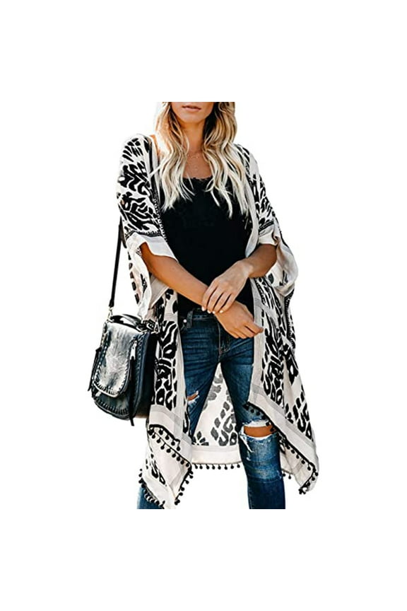 Women Beach Kimono Cover Up Trim Solid Chiffon Spring Tropical Pool Kimonos Duster Cardigan Tops Maternity Plus Size Summer Print Swimwear Bathting Suit Swimsuit Lady Bikini Casual Loose 2022