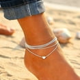 thumbnail image 1 of Women Beach Love Heart Multilayer Chain Anklet, 1 of 1
