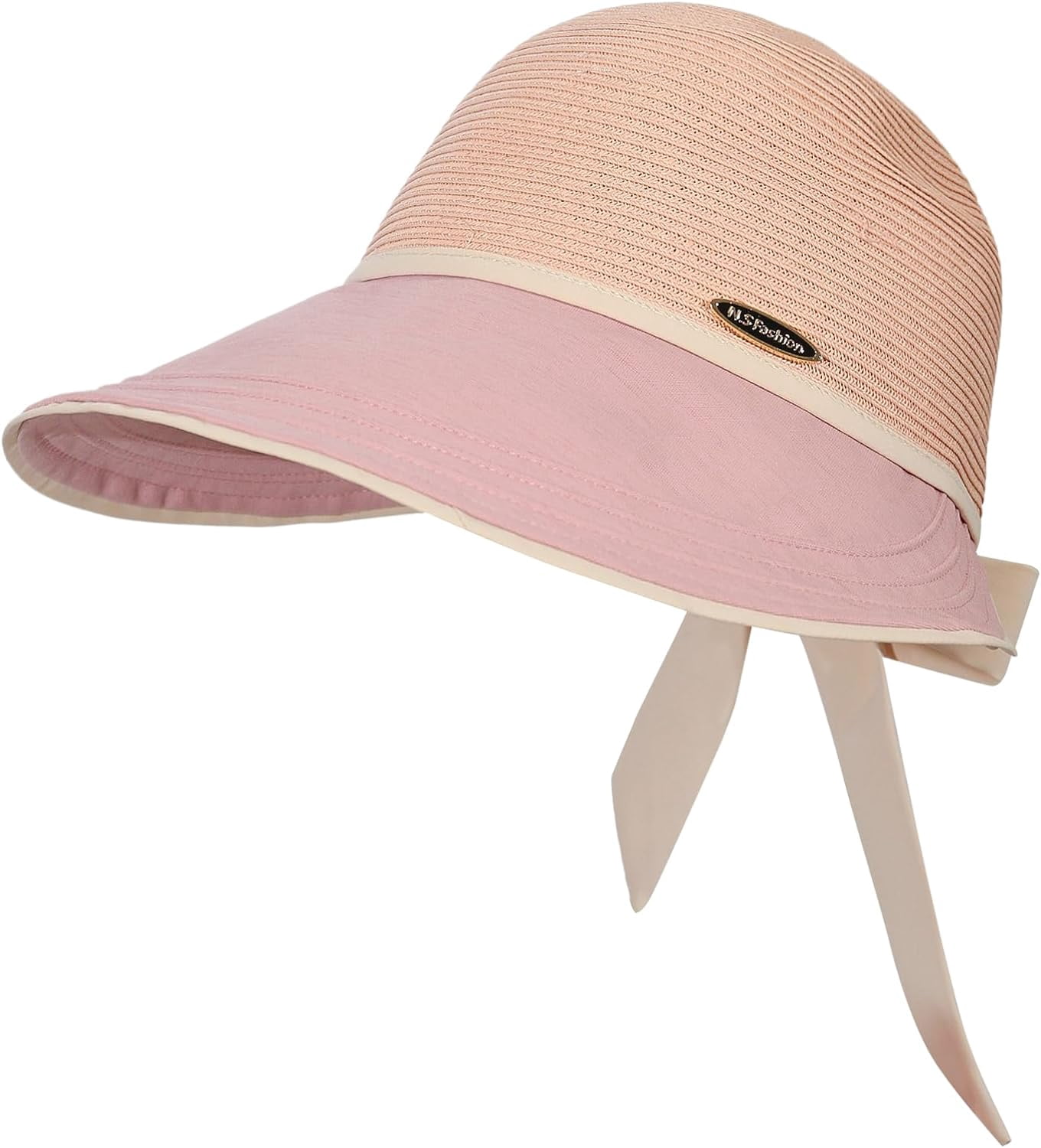 New‎ Sun Visor Hats for Wome  Summer Ponytail Foldable Straw Beach Hat UPF 50+ Generic UPF 50+ Sun Visors for Women Wide Brim Beach Hat  main image 2