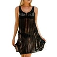 thumbnail image 1 of Women Beach Tops Sexy Knit Crochet Cover Dresses Bikini Cover-up Sleeveless Slit Swimwear Coverup, 1 of 4