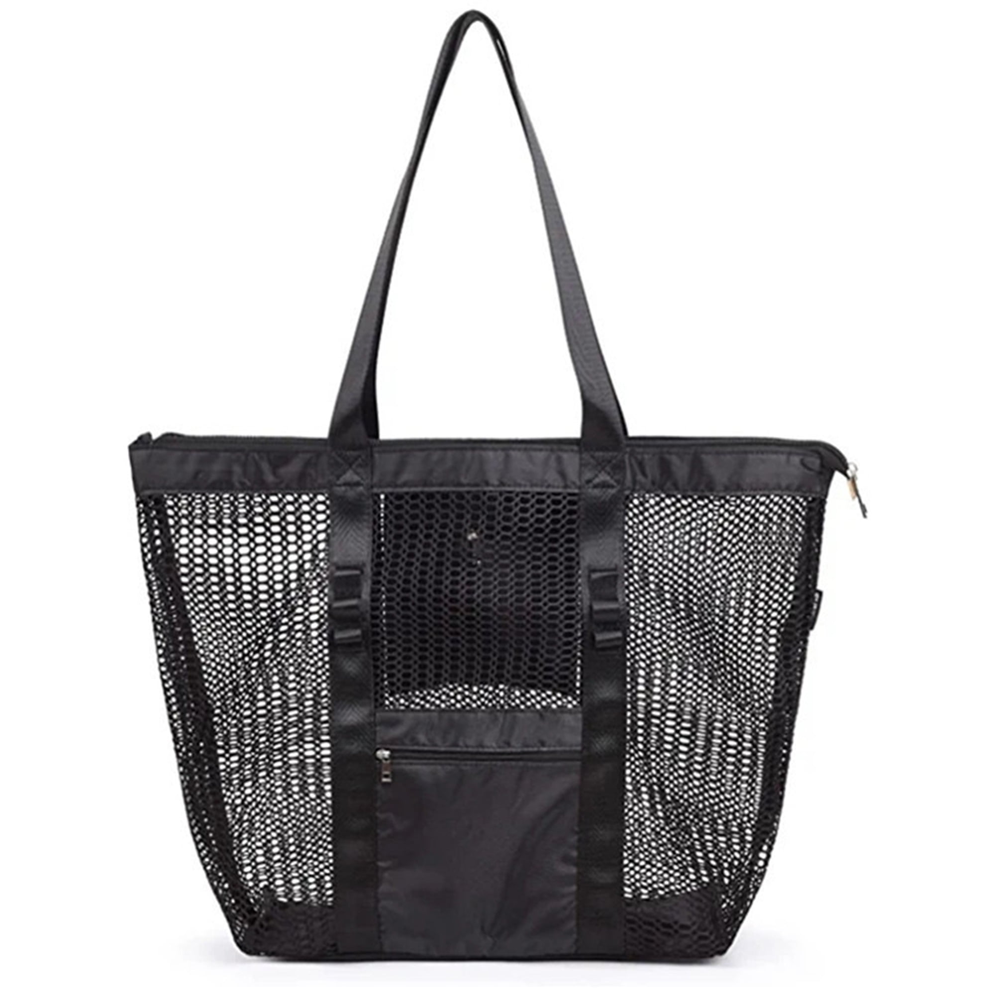 Women Beach Tote Bag Mesh Zipper Closure Large Capacity Handbag Waterproof Summer Pool Bag