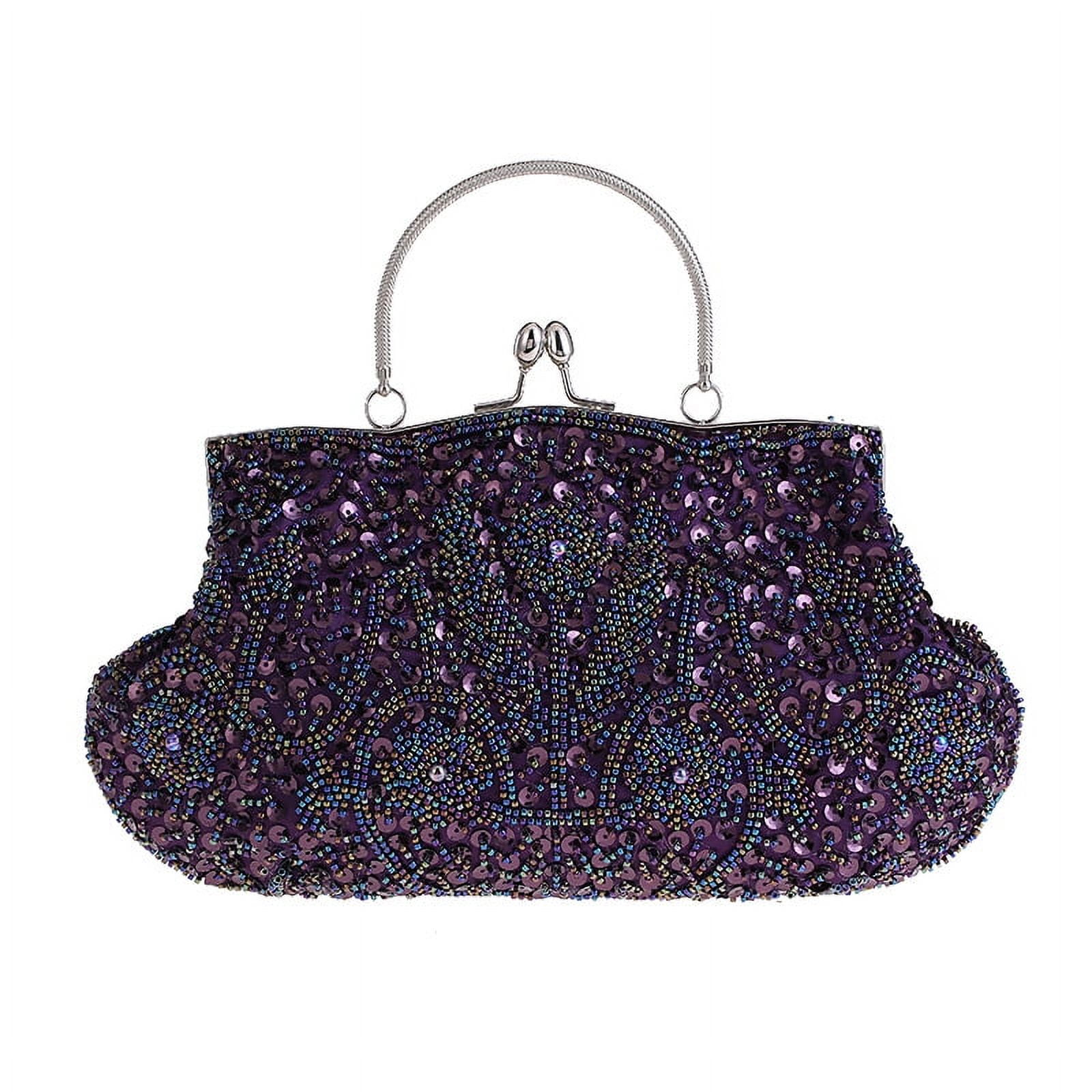 Navy beaded clutch bag hot sale