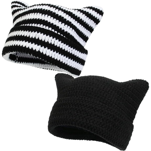 Women Beanie Warm Winter Hats, Soft Knit Lazy Beanie for Women, Women Cat Beanie，Women Fox hat, Slouchy Beanies for Women