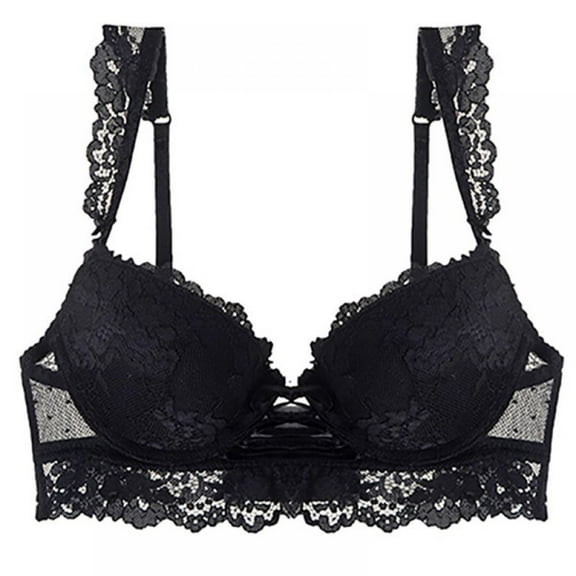 Women Beauty Back Lingerie Lace Bras Underwear Deep V Lace Bra Seamless Push Up Brassiere