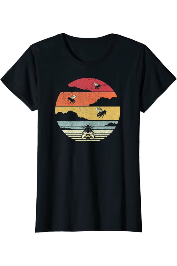 Women Bee Shirt Retro Style Beekeeper Short Sleeve T-Shirt