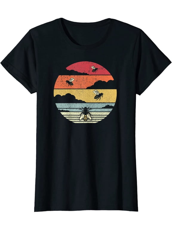 Women Bee Shirt Retro Style Beekeeper Short Sleeve T-Shirt