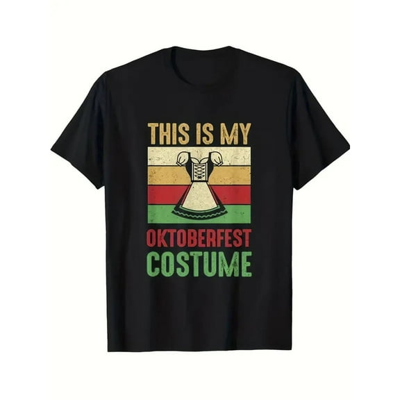 Women Beer Tee Black S-5XL This Is My Costume Oktoberfest Graphic Short Sleeve Cotton T-Shirt Top Party Casual