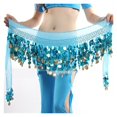 thumbnail image 1 of Women Belly Dance Hip Skirt Scarf Wrap Belt Glitter Sequins Tassel Hip Scarf Skirt Dance Costume, 1 of 7