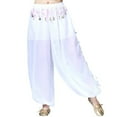 thumbnail image 1 of Women Belly Dance Pant Genie Pants Belly Dancing Tribal Costume Shinny Bloomers Trousers, 1 of 4