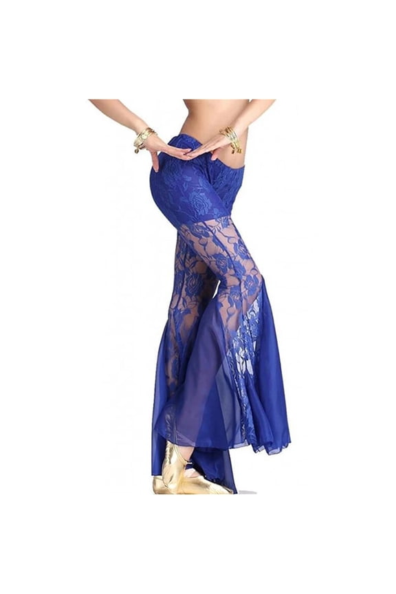 Women Belly Dance Pants Lace Dance Costumes Bellydance Flares Pants