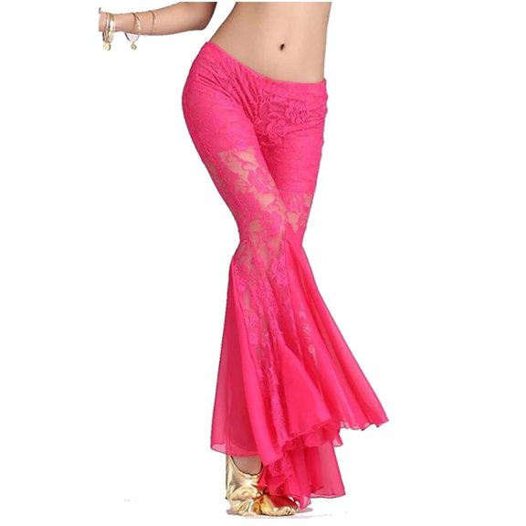 Women Belly Dance Pants Lace Dance Costumes Bellydance Flares Pants