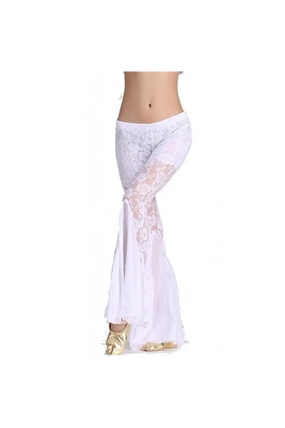Women Belly Dance Pants Lace Dance Costumes Bellydance Flares Pants