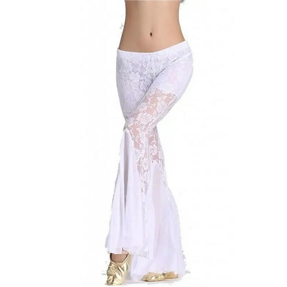 Women Belly Dance Pants Lace Dance Costumes Bellydance Flares Pants