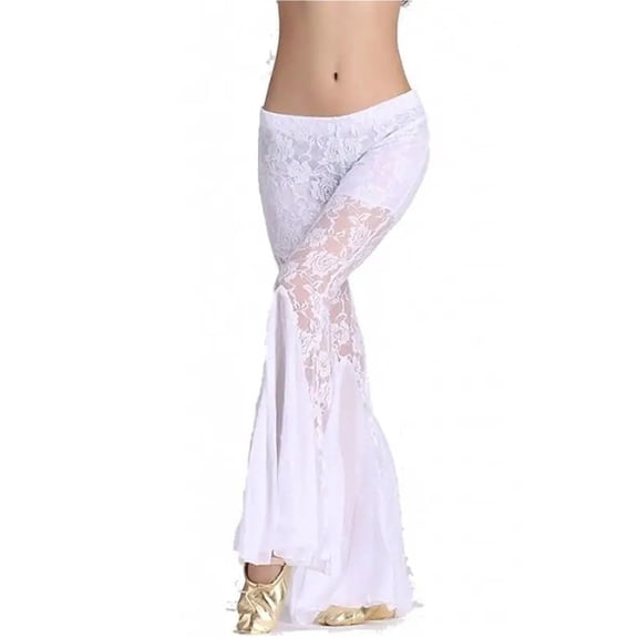 Women Belly Dance Pants Lace Dance Costumes Bellydance Flares Pants