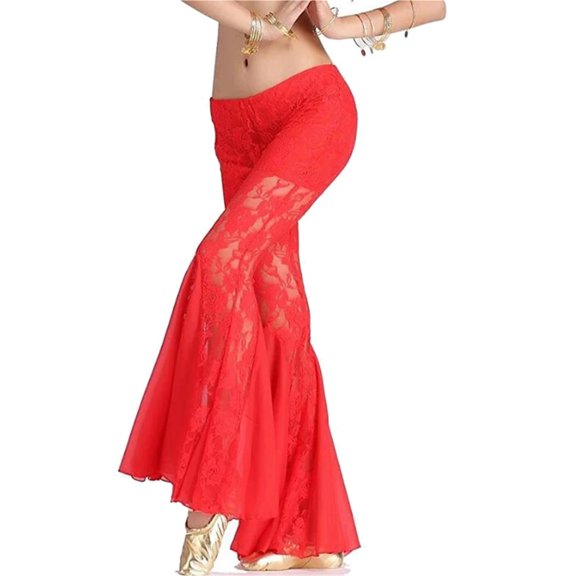Women Belly Dance Pants Lace Dance Costumes Bellydance Flares Pants