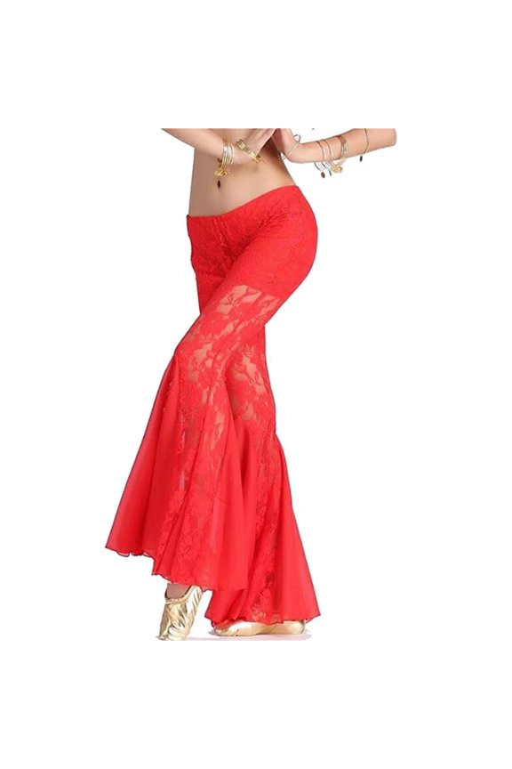 Women Belly Dance Pants Lace Dance Costumes Bellydance Flares Pants
