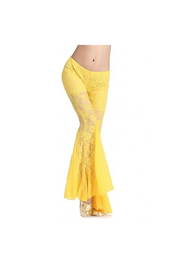 Women Belly Dance Pants Lace Dance Costumes Bellydance Flares Pants
