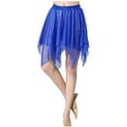 thumbnail image 1 of Women Belly Dance Skirt Sequin Shiny Irregular Ruffle Mini Skirts High Waisted Sparkly Fashion Party A-line Skirt (One Size, Blue), 1 of 4