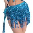 thumbnail image 1 of Women Belly Dance Skirt Sequins Costume Hip Belt for Rumba Performance Tango Lake Blue, 1 of 7