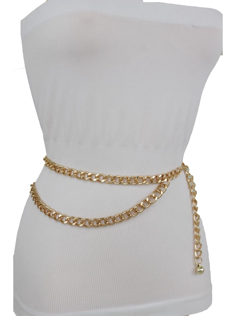 Women Belt Gold Metal Chain Links Hip Waist New Elegant 