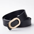 thumbnail image 1 of Women Belt Luxury Designer Needle Hole Adjustable Belt Buckle Fashion Leather Jeans Waistband Girl High Quality Female Belts New (black,95cm), 1 of 7