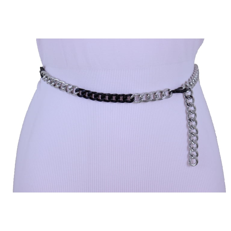 Stylish Black and Silver Women\'s Belt XL ‼️ SUOSDEY Western Belts for Women Black Fashion Skinny Leather  main image 4