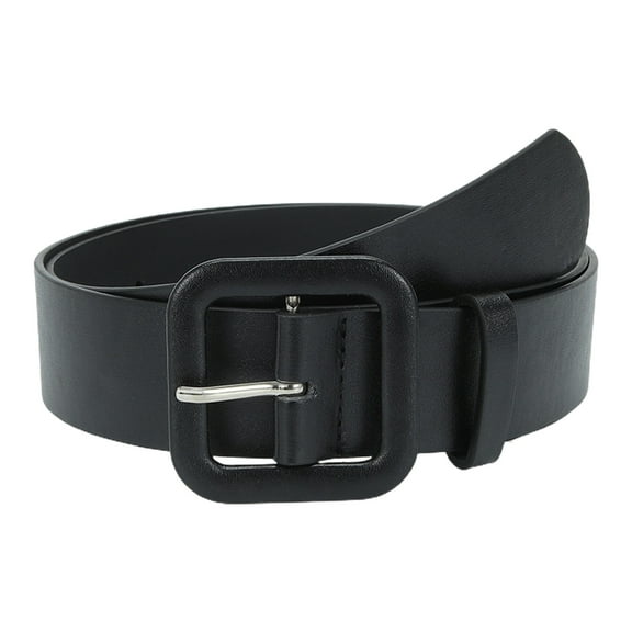 Women Belt Solid Color Thick Anti-break Adjustable Smooth Waist Decoration Wide Band Faux Leather Waist Belt Clothes Accessory