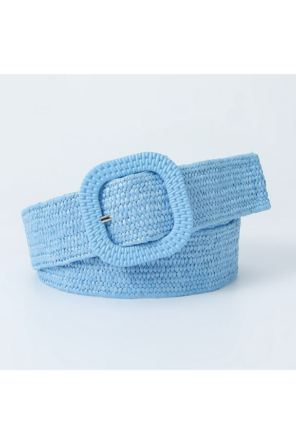 Women Belt Straw Woven Elastic Stretch Wide Waist Belts For Dresses With Buckle Reversible Dress Belt Men Mens Comfort Belt Cool Belts Raid Belt Leather Clicker Click Belt Reversible Belt for Big Men