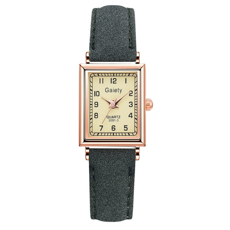 Women Belt Type Watch Leather Band Rose Gold Border Watch