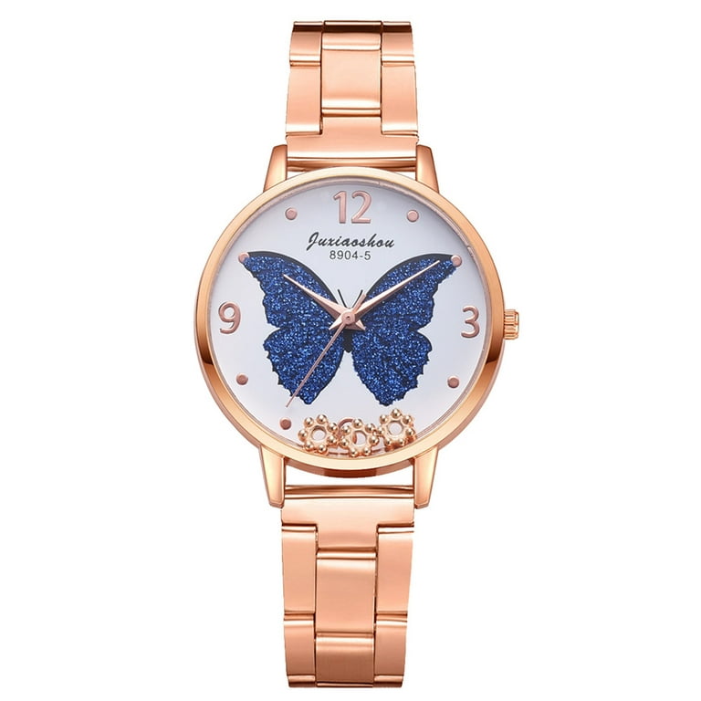 Women Belt type butterfly Luxury Rose Gold Border Watches Ladies Casual  watch 
