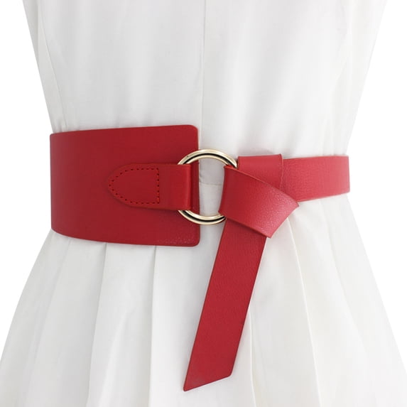 Women Belts for Jeans Fashion Leather Strap Plus Size Women Belts with Gold Buckle for Jeans Pants Dress Ladies Leather Belt Red Skinny Belts for Women Women Thin Belts for Dress Pants,Red